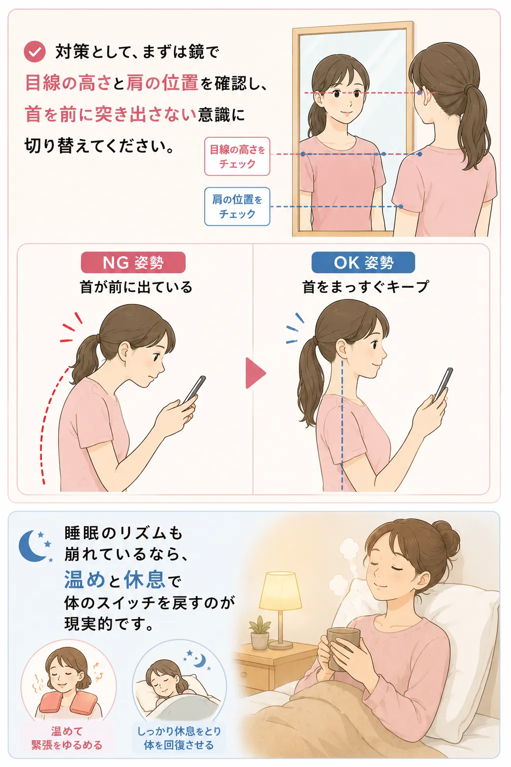 ストレートネックの場合の自分でできる対策